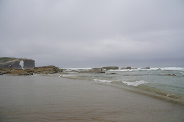 Beautiful Beach of the Cathedrals in Galicia. Lugo. Spain