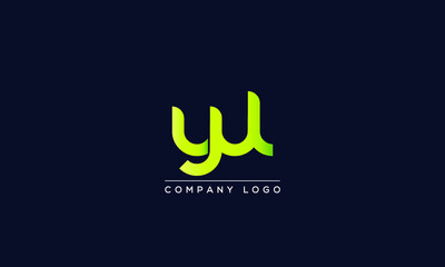 Creative letters  or YU or YW Logo Design Vector Template. Initial Letters YU Logo Design	