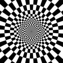 Optical illusion, black and white design, vector