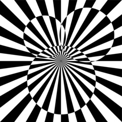 Optical illusion, black and white design, vector