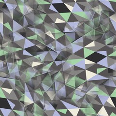 Seamless geo pattern jumbled colorful shapes. High quality illustration. Random all-over shapes tossed about to form a seamless repeat surface design.