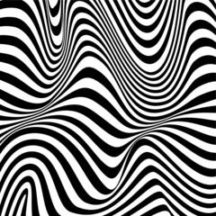 Optical illusion, black and white design, vector