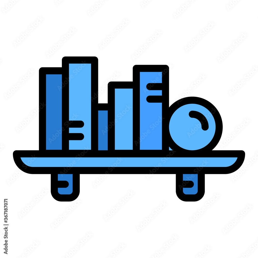 Poster book shelf icon. outline book shelf vector icon for web design isolated on white background