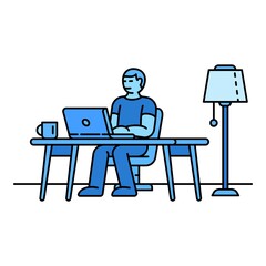 Freelancer icon. Outline freelancer vector icon for web design isolated on white background