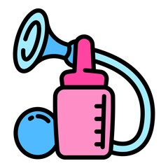 Breast milk pump icon. Outline breast milk pump vector icon for web design isolated on white background