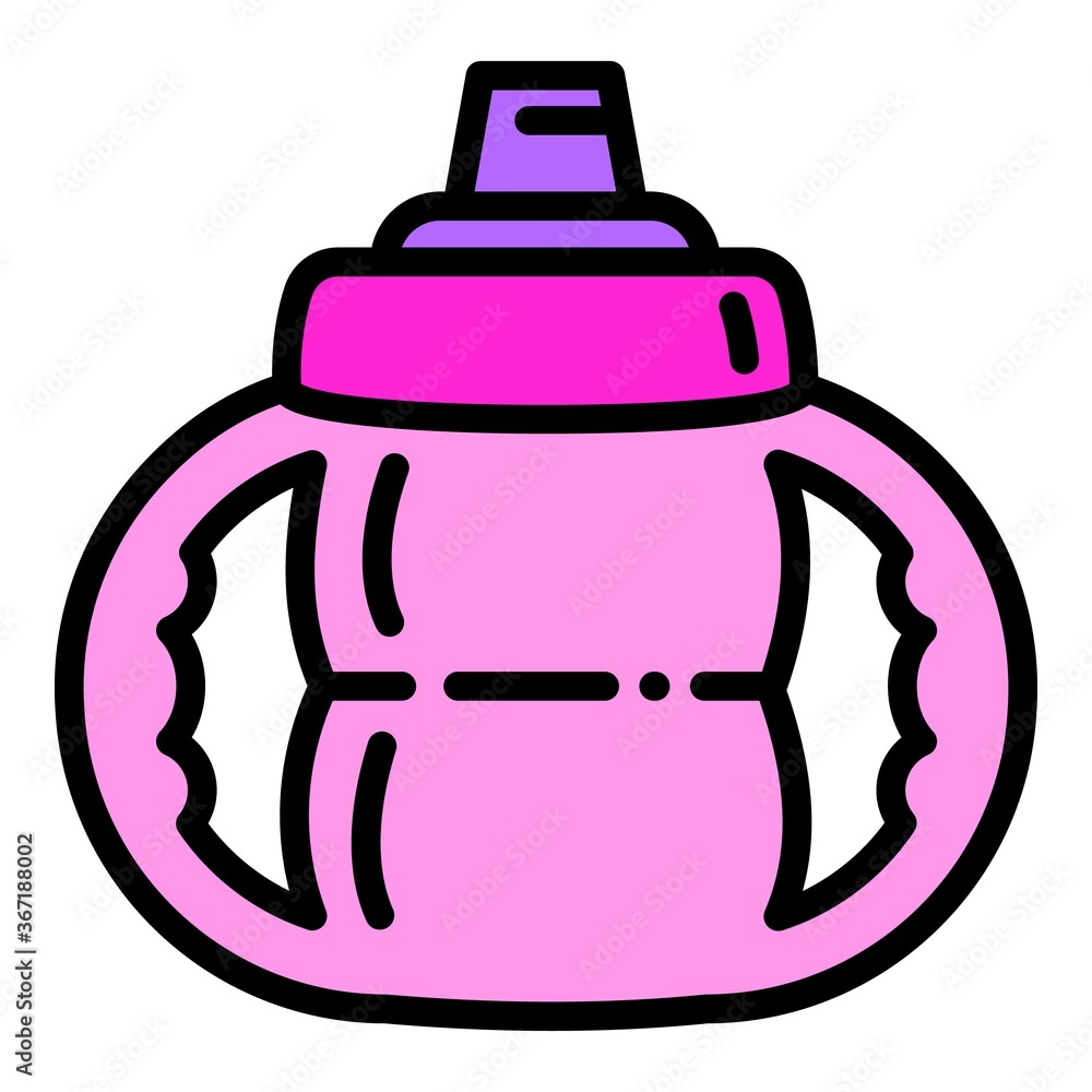Poster sippy cup bottle icon. outline sippy cup bottle vector icon for web design isolated on white backgro