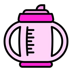 Mug sippy cup icon. Outline mug sippy cup vector icon for web design isolated on white background
