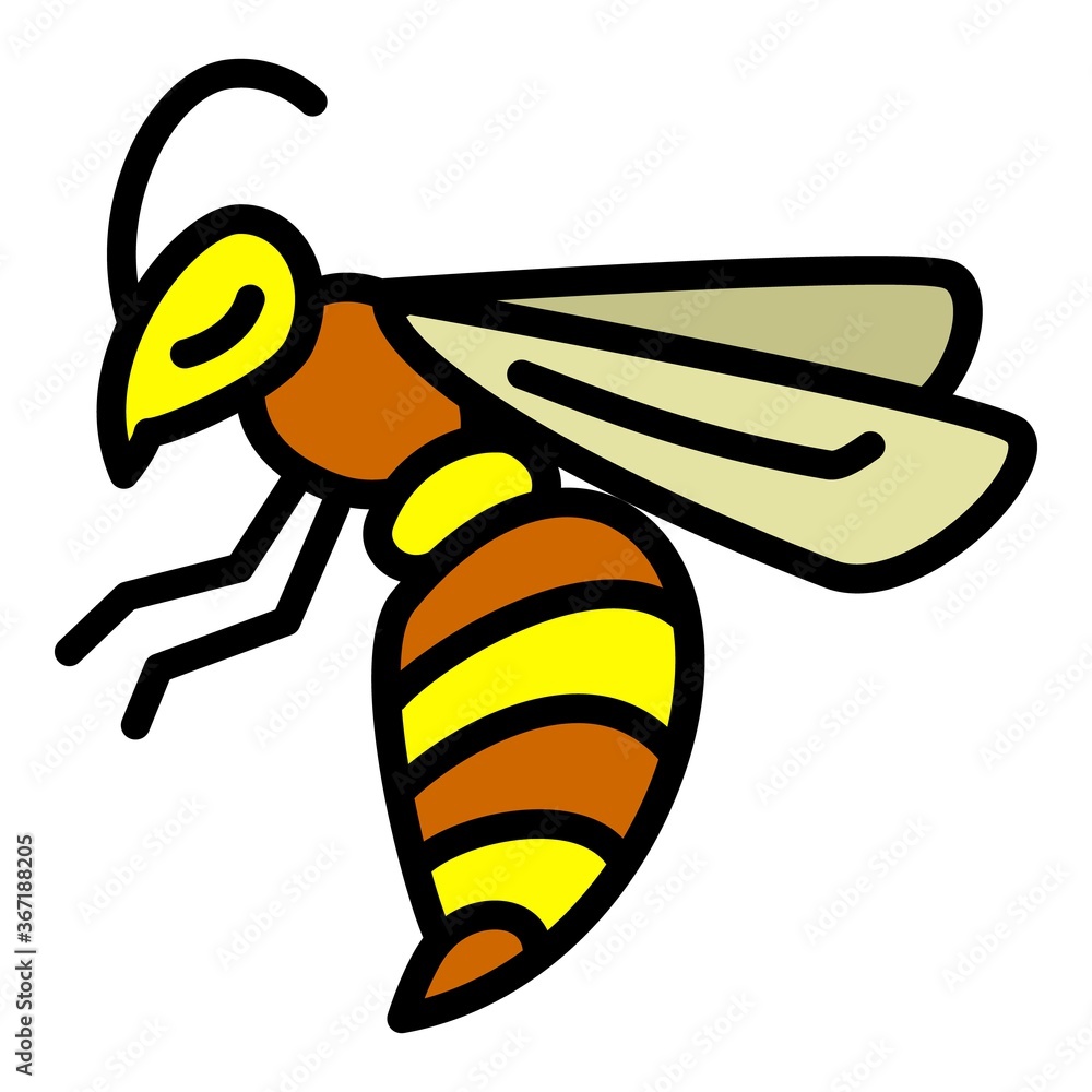 Poster wasp insect icon. outline wasp insect vector icon for web design isolated on white background