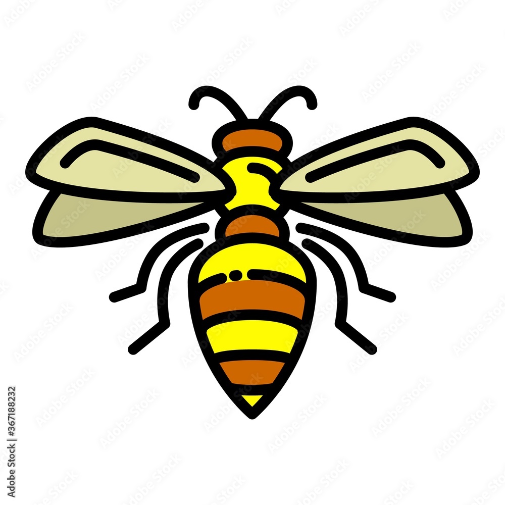 Aufkleber flying wasp icon. outline flying wasp vector icon for web design isolated on white background