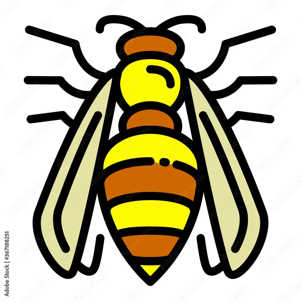 Poster agression wasp icon. outline agression wasp vector icon for web design isolated on white background