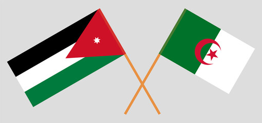 Crossed flags of Algeria and Jordan