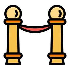 Museum barrier icon. Outline museum barrier vector icon for web design isolated on white background