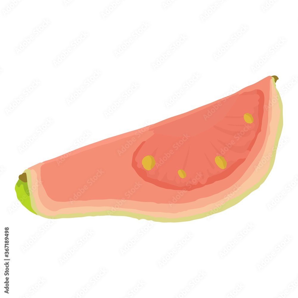 Poster guava slice icon. isometric of guava slice vector icon for web design isolated on white background