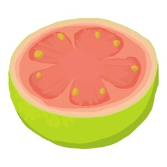 Half guava icon. Isometric of half guava vector icon for web design isolated on white background