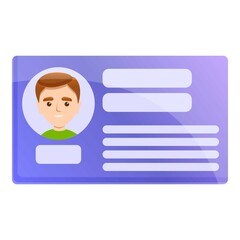 Card pesonal data icon. Cartoon of card pesonal data vector icon for web design isolated on white background