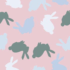 Endless pattern of bunnies on a pink background