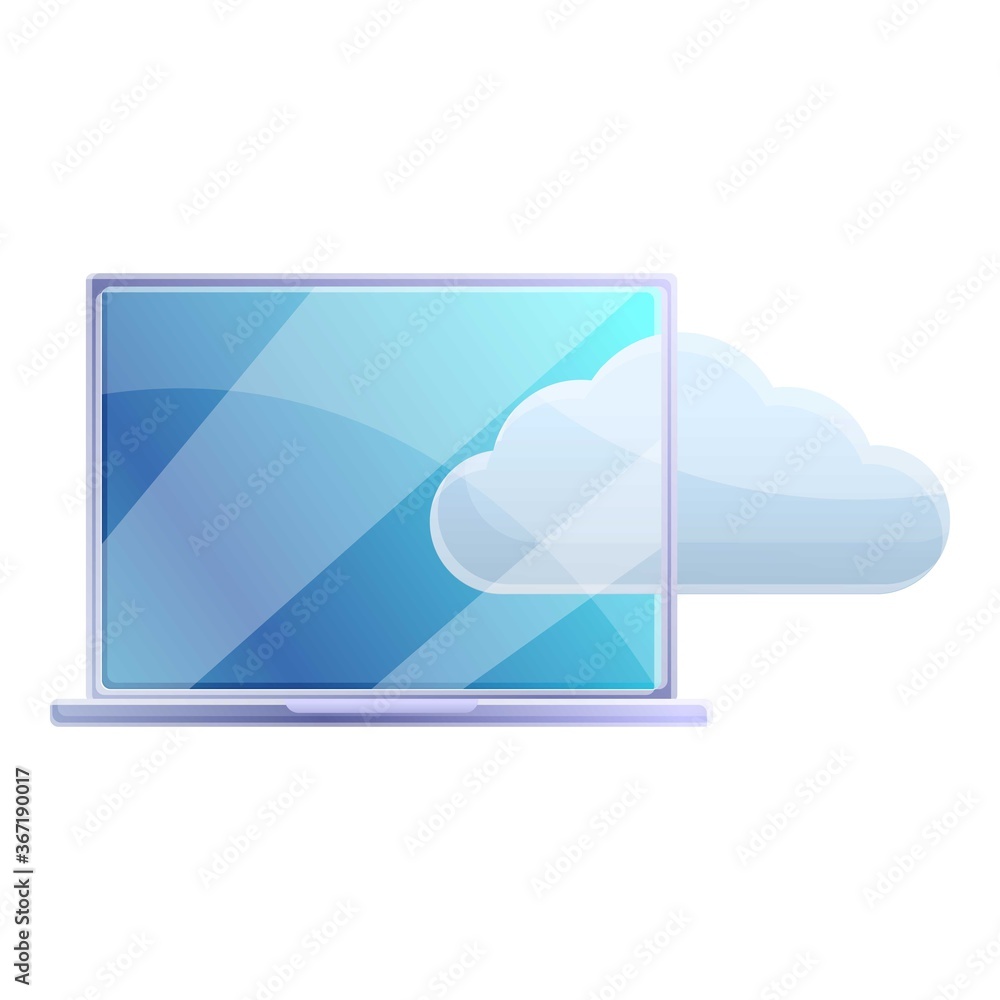 Poster cloud laptop remote access icon. cartoon of cloud laptop remote access vector icon for web design is