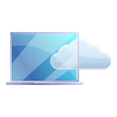 Cloud laptop remote access icon. Cartoon of cloud laptop remote access vector icon for web design isolated on white background