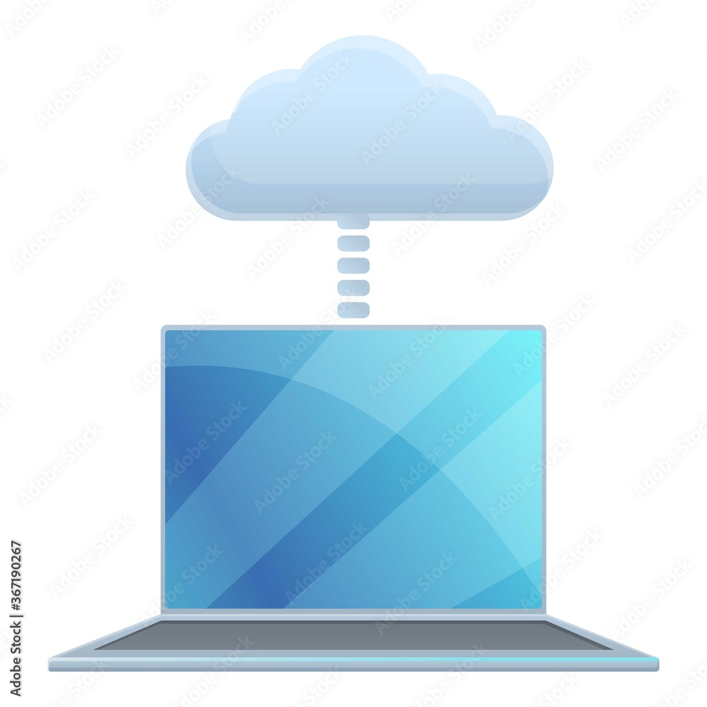 Poster laptop cloud access icon. cartoon of laptop cloud access vector icon for web design isolated on whit