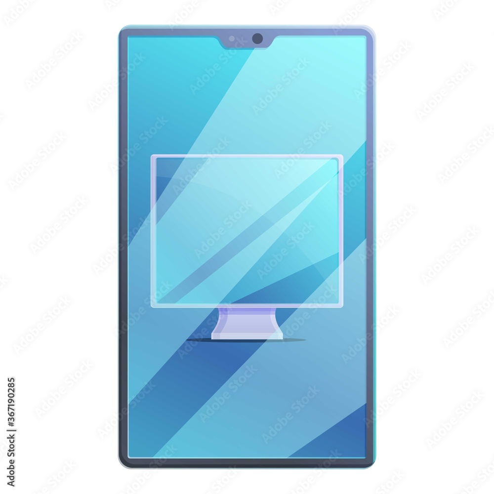 Poster smartphone computer access icon. cartoon of smartphone computer access vector icon for web design is