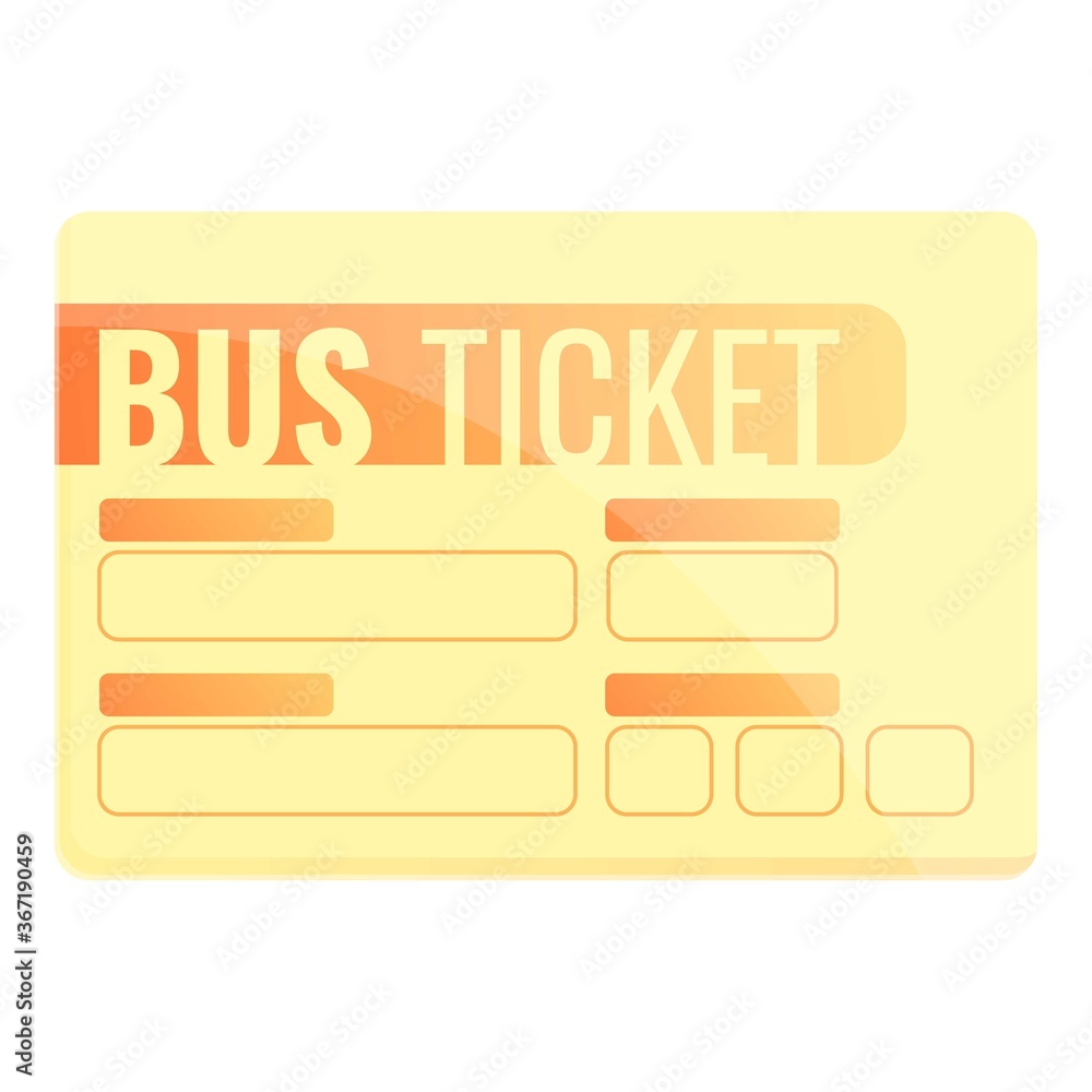 Poster bus ticket icon. cartoon of bus ticket vector icon for web design isolated on white background