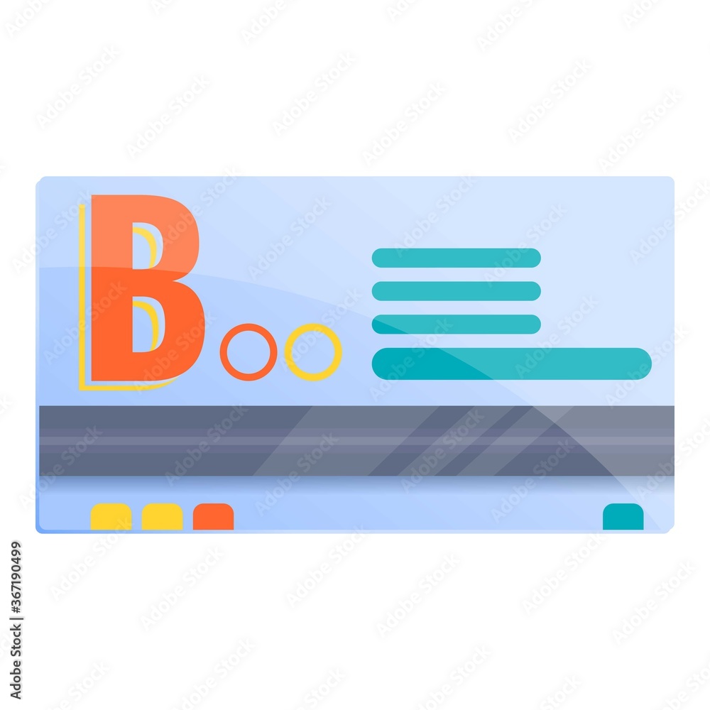 Poster bus ticket delivery icon. cartoon of bus ticket delivery vector icon for web design isolated on whit
