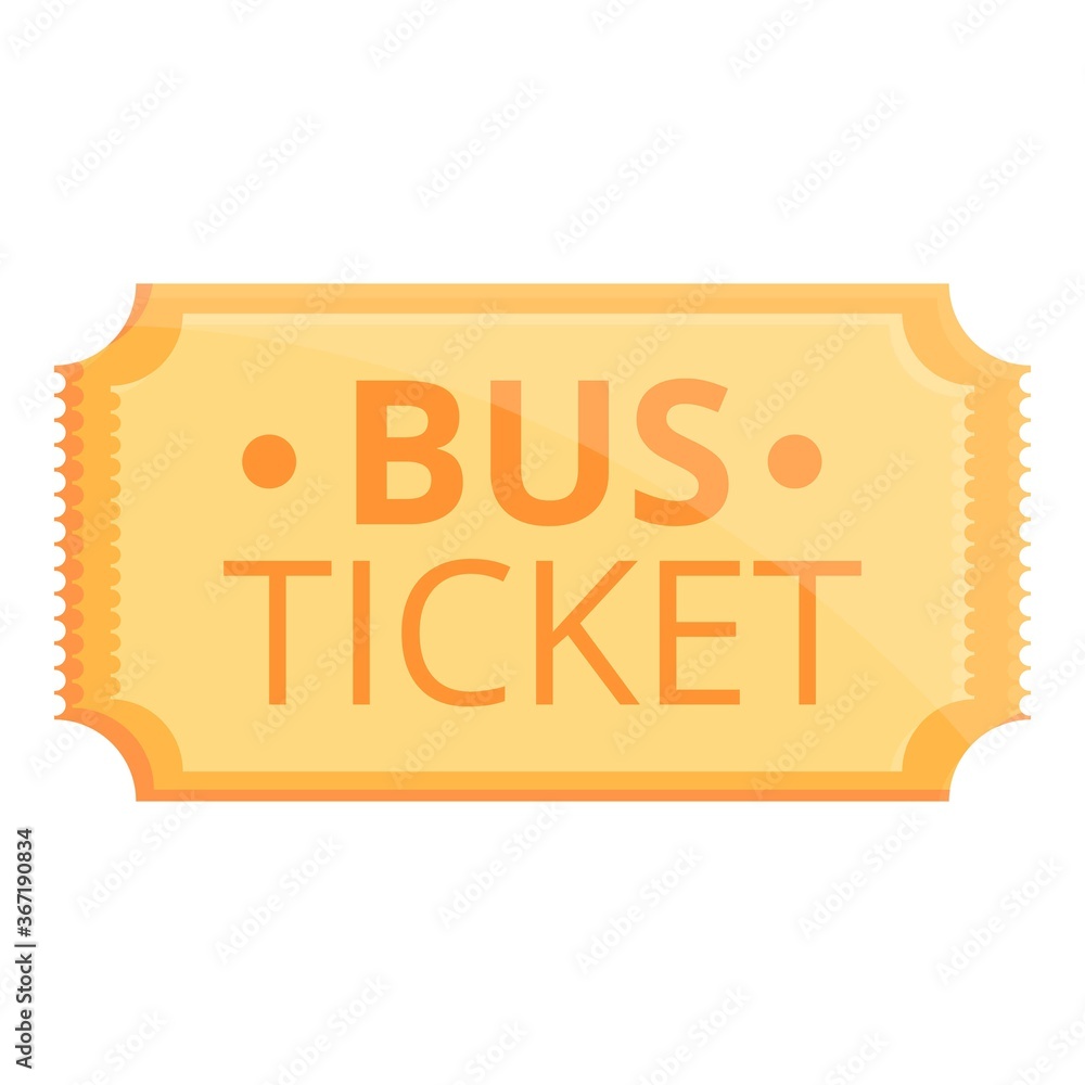 Poster old bus ticket icon. cartoon of old bus ticket vector icon for web design isolated on white backgrou