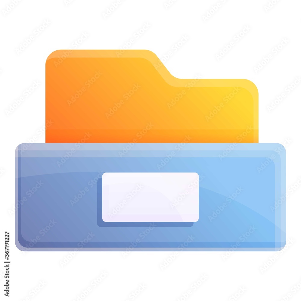 Poster storage documents folder icon. cartoon of storage documents folder vector icon for web design isolat