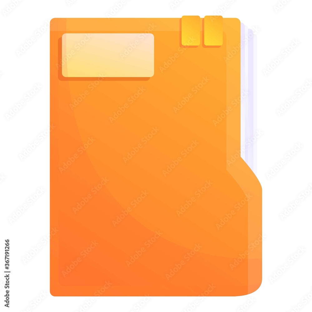 Poster storage documents paper folder icon. cartoon of storage documents paper folder vector icon for web d