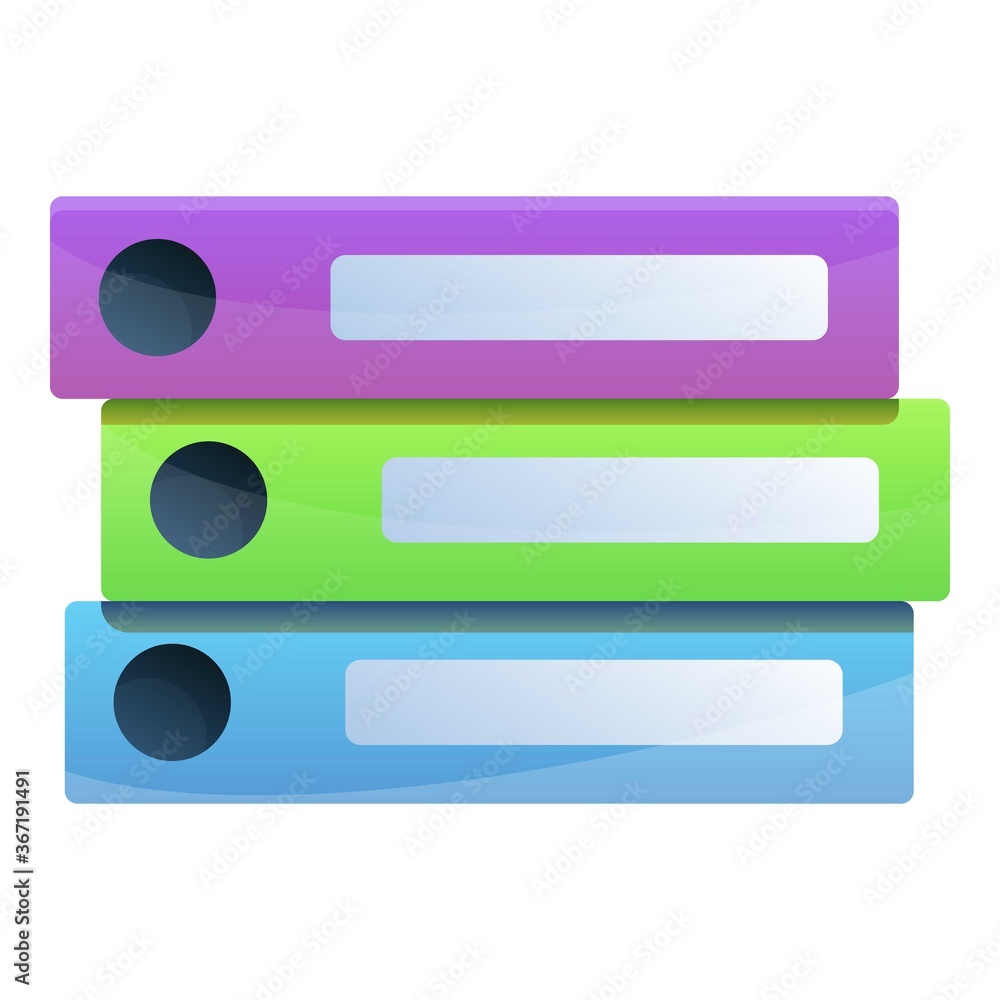 Poster folder stack icon. cartoon of folder stack vector icon for web design isolated on white background