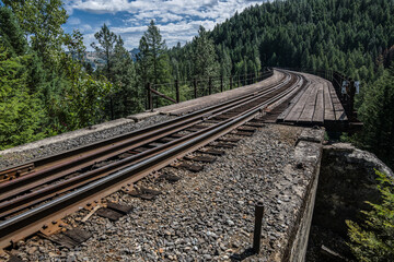 Obraz premium Steel Railroad Bridge in Northern Idaho