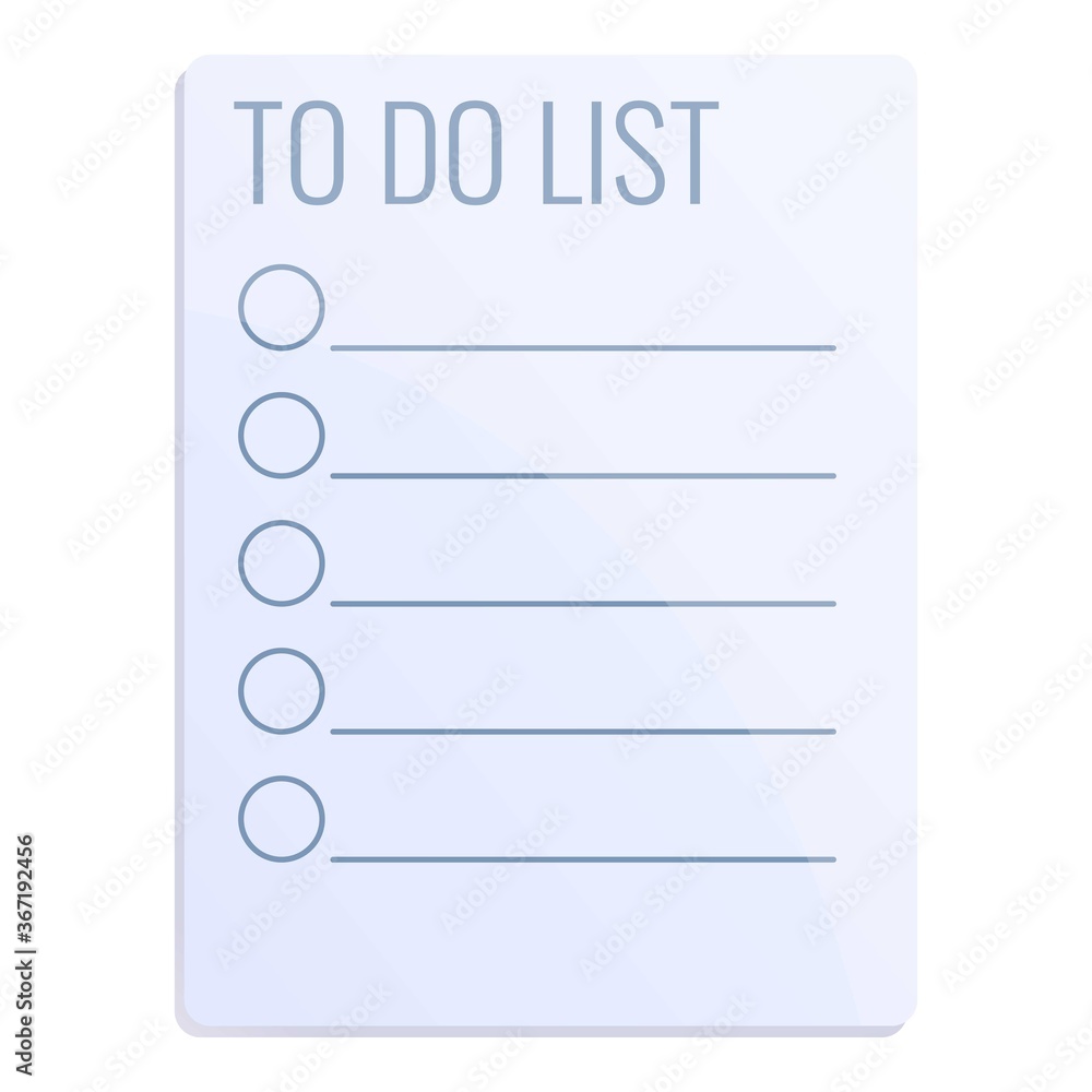 Poster to do list paper icon. cartoon of to do list paper vector icon for web design isolated on white back