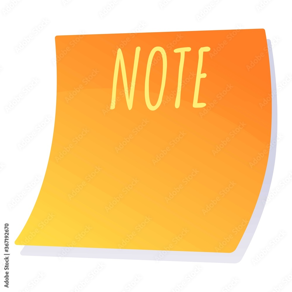 Poster note stick icon. cartoon of note stick vector icon for web design isolated on white background