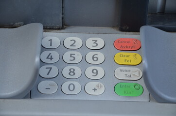 Cash machine keyboard