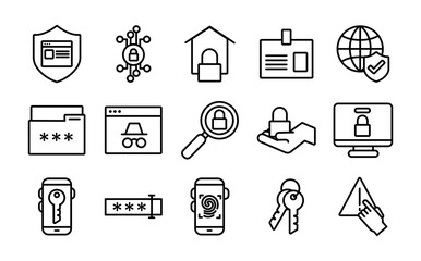 bundle of data security set icons