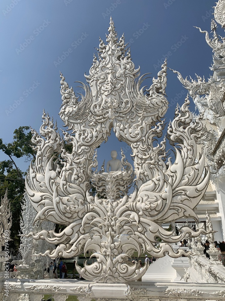 Canvas Prints Temple blanc ou Wat Rong Khun à Chiang Rai, Thaïlande