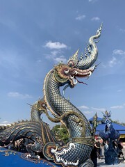 Dragon du temple bleu à Chiang Rai, Thaïlande