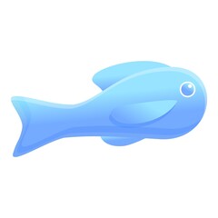 Fish bath toys icon. Cartoon of fish bath toys vector icon for web design isolated on white background