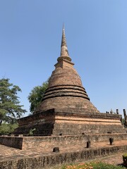 Stupa antique en briques à  Sukhothaï, Thaïlande