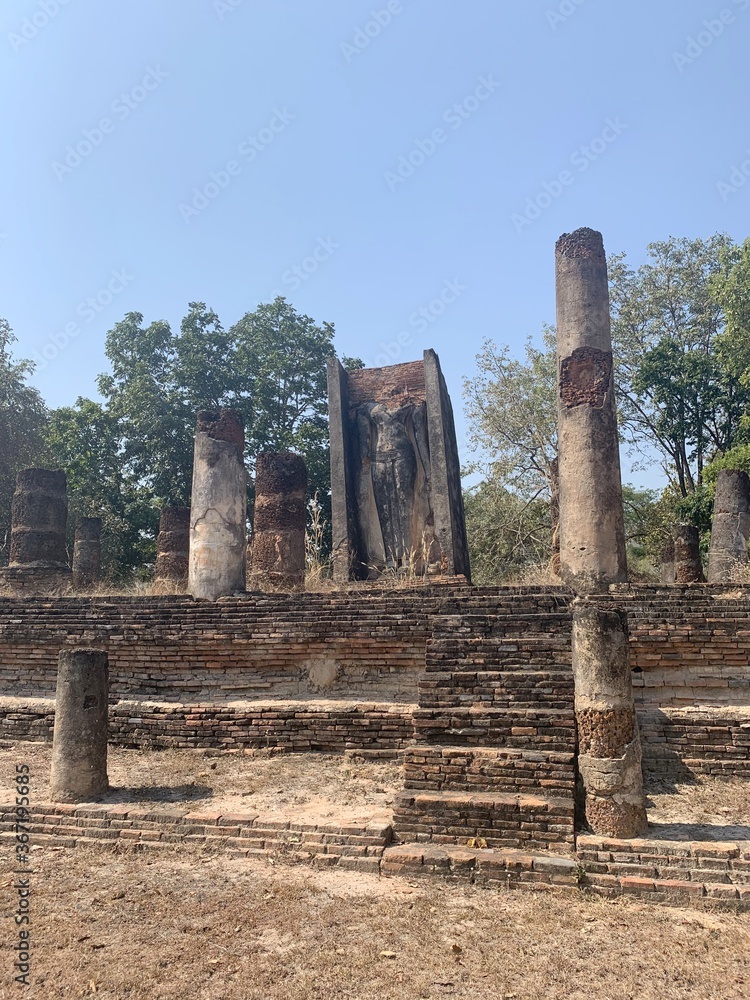 Canvas Prints Bouddha du parc historique de Sukhothaï, Thaïlande	