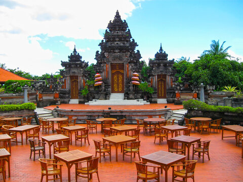 Bali, Indonesia - December 25, 2008: The traditional Balinese theater and park in Ayodya Resort