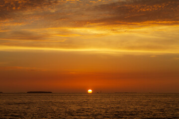 sun sinking below the horizon in key west
