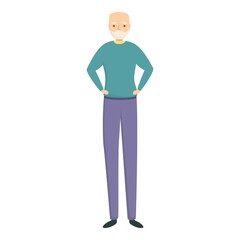 Happy senior man icon. Cartoon of happy senior man vector icon for web design isolated on white background