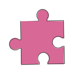 Vector puzzle icon cartoon style on white isolated background.