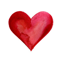 Hand-drawn painted heart with paint splashes, element for design. Valentine's day. For holiday, postcard, poster, carnival, banner illustration.