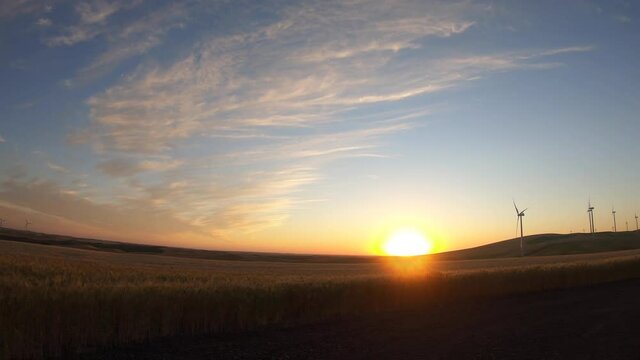 Palouse windfarm sunset