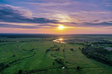 Fototapeta premium Rural summer sunset