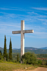  The large monumental cross of Pigada in Greece 