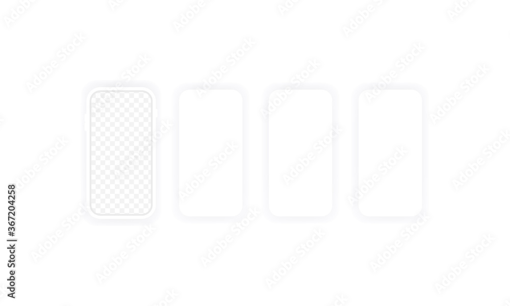 Poster smartphone blank screen, phone mockup. carousel style phone screen. template for infographics or pre