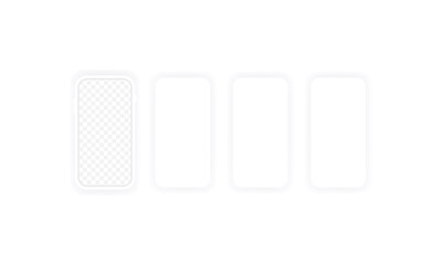 Smartphone blank screen, phone mockup. Carousel style phone screen. Template for infographics or presentation UI design interface. Device model. Vector EPS 10.